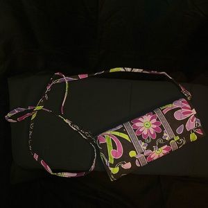 Vera Bradley *LIKE NEW* Wallet Purse with removable strap; Purple Punch Print